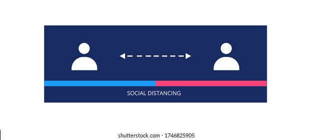 Vector design social distancing concept banner.