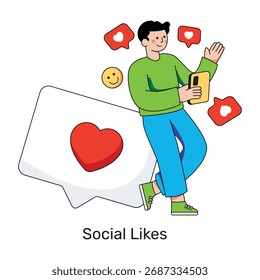 Diseño de Vector de likes sociales