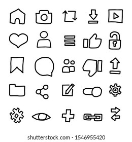 vector design social media icon style doodle isolated white background
