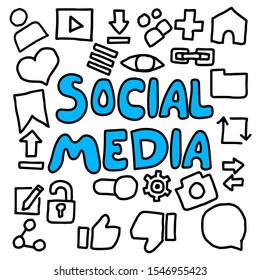 vector design social media icon style doodle isolated white background