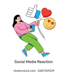 Diseño de Vector de la reacción en las redes sociales