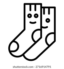Estilo del icono de los calcetines del diseño del Vector