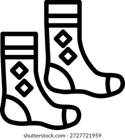 Estilo del icono de los calcetines del diseño del Vector