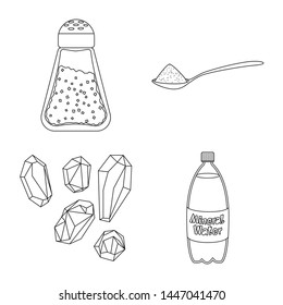Vector design of sodium and mineral icon. Set of sodium and kitchen stock vector illustration.