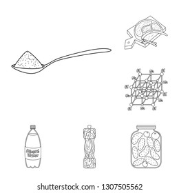 Vector design of sodium  and mineral  logo. Set of sodium  and kitchen  stock vector illustration.