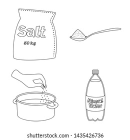 Vector design of sodium and mineral logo. Collection of sodium and kitchen stock vector illustration.