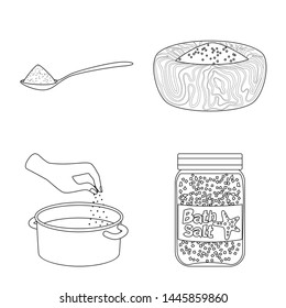 Vector design of sodium and mineral symbol. Collection of sodium and kitchen vector icon for stock.