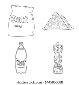 Vector design of sodium and mineral symbol. Collection of sodium and kitchen stock symbol for web.