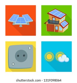 Vector design of Solar and panel icon. Collection of Solar and green stock vector illustration.