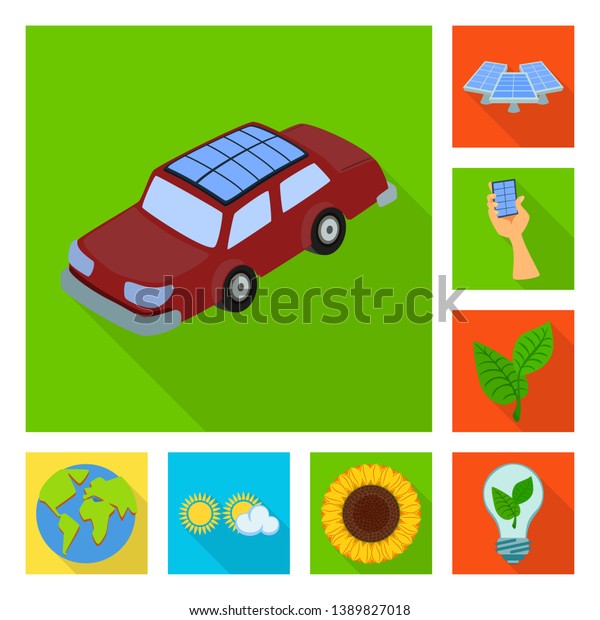 Vector design of Solar and panel\
icon. Collection of Solar and green stock vector\
illustration.