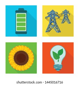 Vector design of Solar and panel symbol. Collection of Solar and green stock symbol for web.