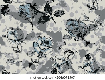 Vector design solid flower all over seamless pattern wrapping paper design, digital image printing factory textile