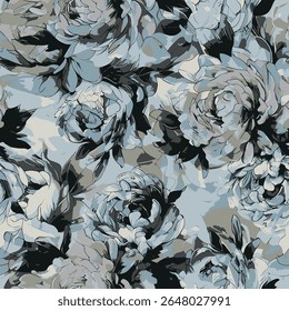 Vector design solid flower all over seamless pattern wrapping paper design, digital image printing factory textile