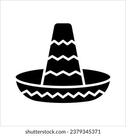 Vector design of sombrero and hat icon. Graphic of sombrero and mexico vector illustration on white background