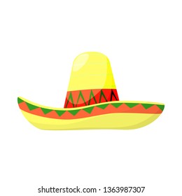 Vector design of sombrero and mexican sign. Set of sombrero and hat stock vector illustration.