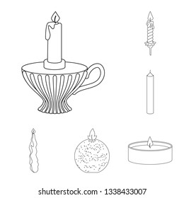Vector design of source and ceremony  logo. Set of source and fire  stock vector illustration.