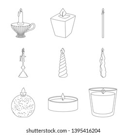 Vector design of source and ceremony  symbol. Collection of source and fire  stock vector illustration.