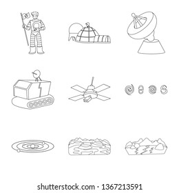 Vector design of space  and galaxy  icon. Collection of space  and travels  stock vector illustration.