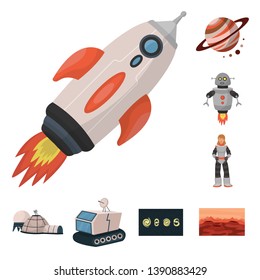 Vector design of space  and galaxy  icon. Collection of space  and travels  stock symbol for web.