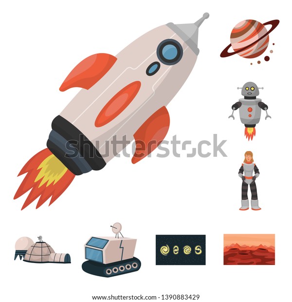 Vector design of space  and galaxy\
 icon. Collection of space  and travels  stock symbol for\
web.