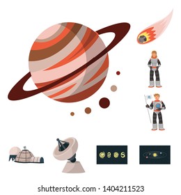 Vector design of space  and galaxy  logo. Set of space  and travels  stock vector illustration.