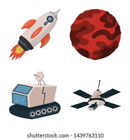 Vector design of space and galaxy logo. Collection of space and travels stock symbol for web.