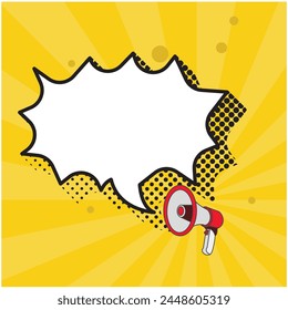 vector design of speech bubble clip art image coming out of a megaphone