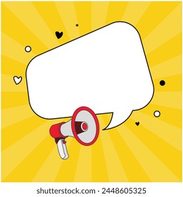 vector design of speech bubble clip art image coming out of a megaphone