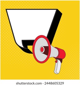 vector design of speech bubble clip art image coming out of a megaphone