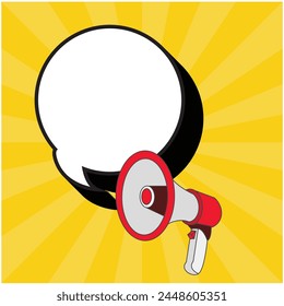 vector design of speech bubble clip art image coming out of a megaphone