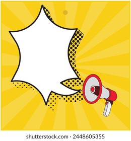 vector design of speech bubble clip art image coming out of a megaphone