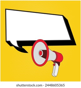 vector design of speech bubble clip art image coming out of a megaphone