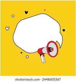 vector design of speech bubble clip art image coming out of a megaphone