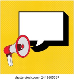 vector design of speech bubble clip art image coming out of a megaphone