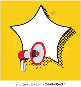 vector design of speech bubble clip art image coming out of a megaphone