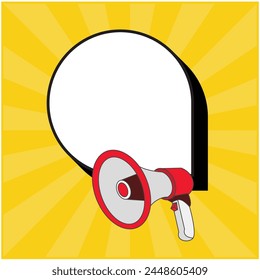 vector design of speech bubble clip art image coming out of a megaphone