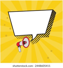 vector design of speech bubble clip art image coming out of a megaphone