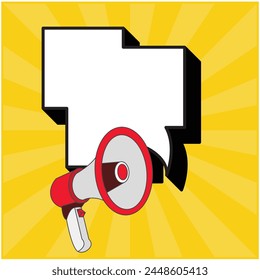 vector design of speech bubble clip art image coming out of a megaphone