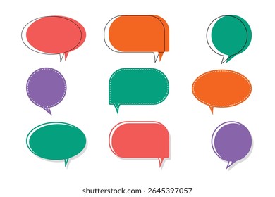 Vector Design of Speech Bubble Icon Set. using different styles on a white background