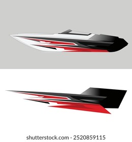 Diseño de Vector para la etiqueta engomada de la envoltura del bote de la velocidad. Etiquetas engomadas exclusivas del crucero
