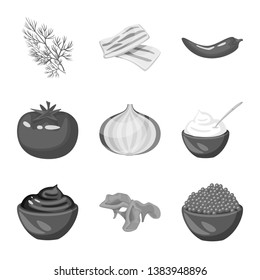 Vector design of spices  and aroma sign. Collection of spices  and product vector icon for stock.