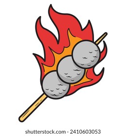 Vector design of spicy meatballs, vector graphic design