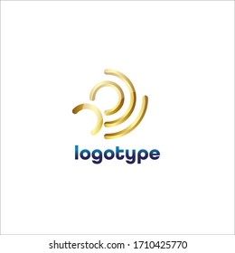 Vector design of the Spiral logo for the company, the concept of a golden business symbol with a white background