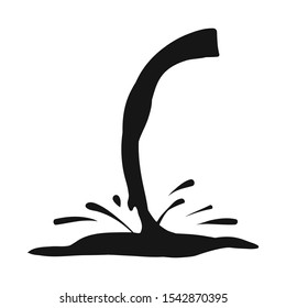 Vector design of splash and splashing sign. Graphic of stream and drop stock vector illustration.