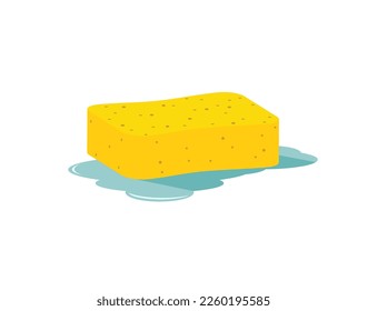 Vector design of sponge with water on white background