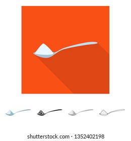 Vector design of spoon and salty logo. Set of spoon and hill  vector icon for stock.
