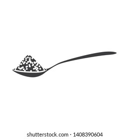 Vector design of spoon and salty sign. Set of spoon and hill  vector icon for stock.