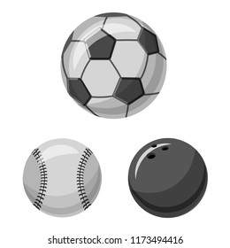 Vector design of sport and ball icon. Collection of sport and athletic vector icon for stock.