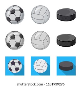 Vector design of sport and ball icon. Set of sport and athletic stock symbol for web.