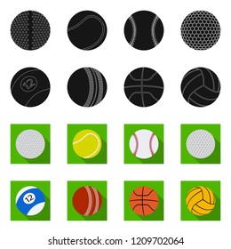 Vector design of sport and ball icon. Collection of sport and athletic stock vector illustration.